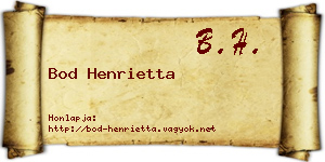 Bod Henrietta névjegykártya