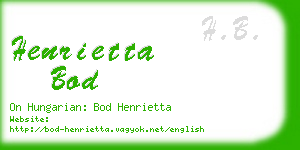 henrietta bod business card